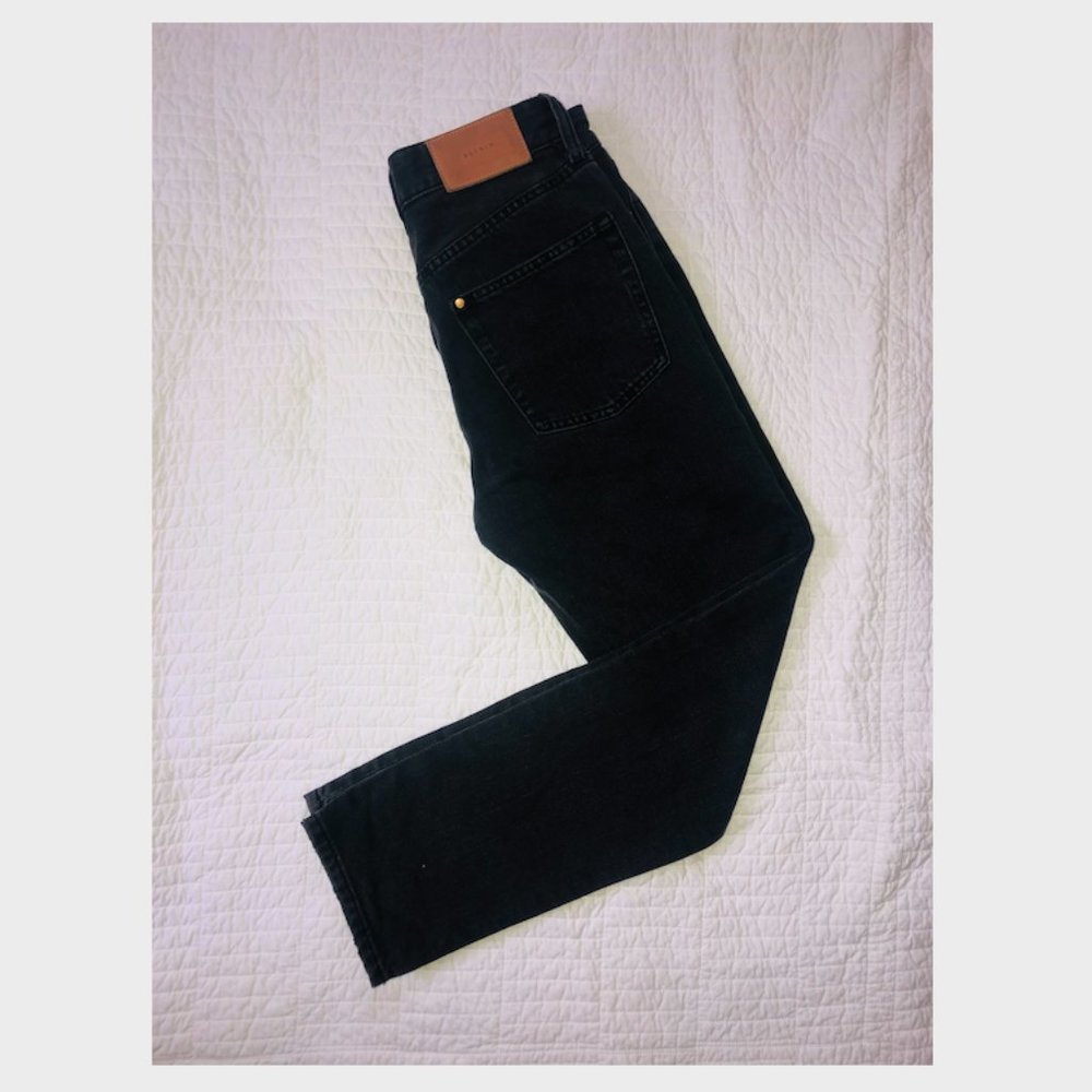 Distressed/High Waisted Black Jeans -by &Denim - Picture 4 of 4